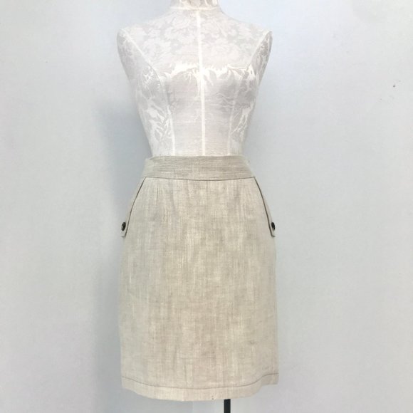 Jenni Kayne Silk Linen Pencil Skirt - Picture 2 of 11